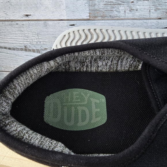 Hey Dude Conway Sport Mesh Slip On Sneakers White Black Speckles Mens Size 11 - Picture 10 of 11